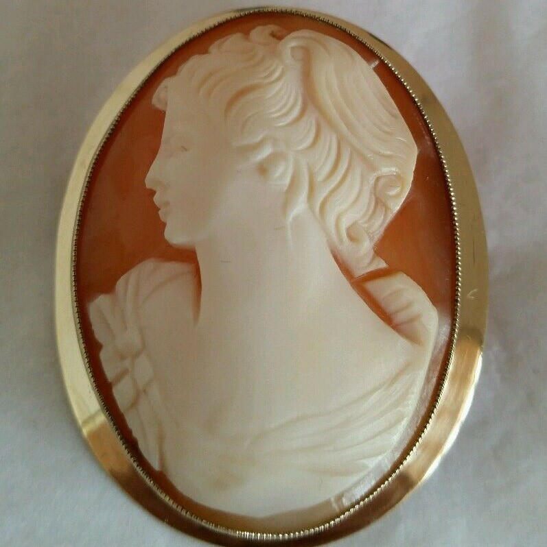 Mother of pearl portrait brooch